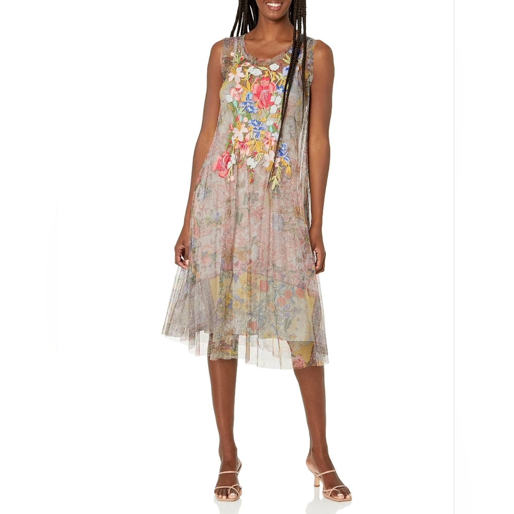 Johnny Was Biya Rayon Mesh Dress